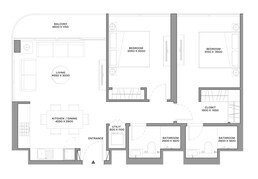 2 Beds 872 Sq. Ft. Apartment in Sobha Aquamarine Beach Residences