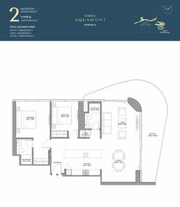 2 Beds 1398 Sq. Ft. Apartment in Sobha Aquamont