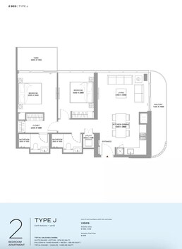 2 Beds 1055 Sq. Ft. Apartment in Sobha Bayfront Marina Residences