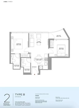 2 Beds 671 Sq. Ft. Apartment in Sobha Bayfront Marina Residences