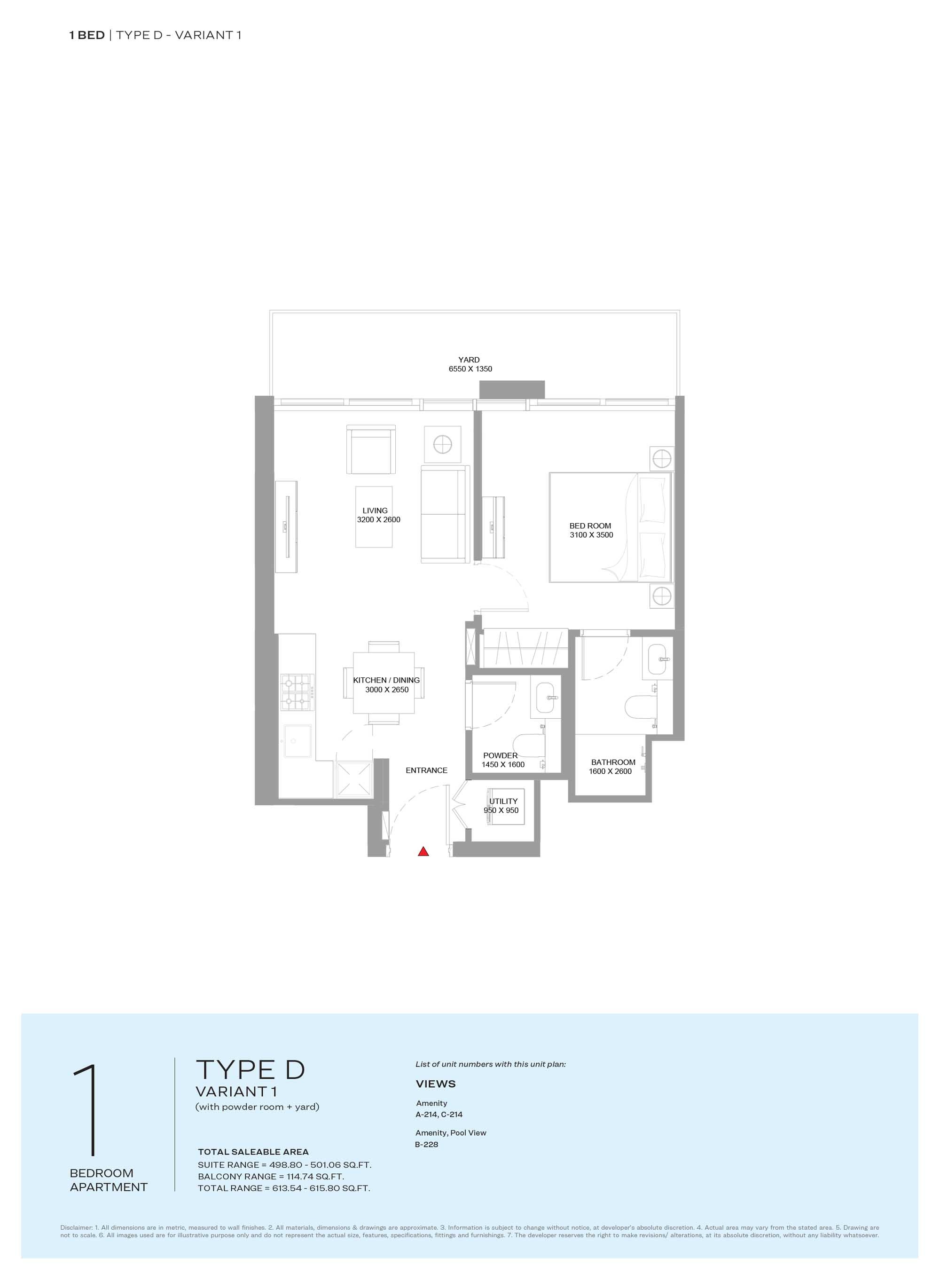 1 Bed 615 Sq. Ft. Apartment in Sobha Bayside Marina Residences