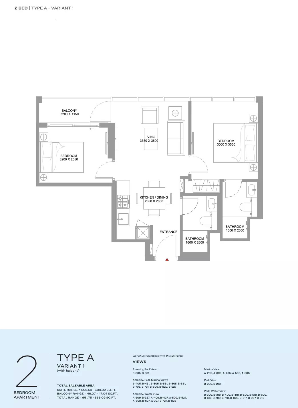 2 Beds 651 Sq. Ft. Apartment in Sobha Canalside Marina Residences