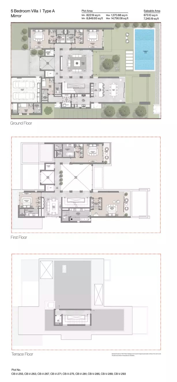 Sobha Coral Beach Villas 5 Beds Layout