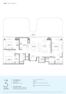 3 Beds 2156 Sq. Ft. Apartment in Sobha Coraline Beach Residences
