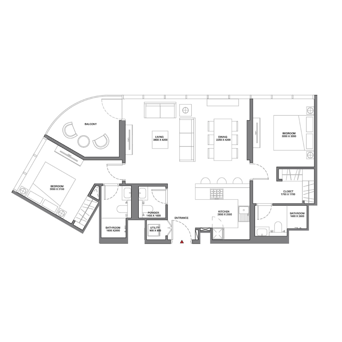2 Beds 1069 Sq. Ft. Apartment in Sobha Delphine Beach Residences