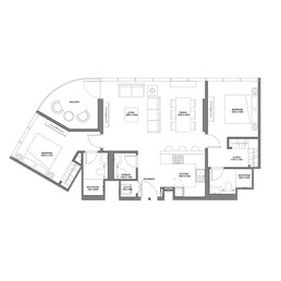 2 Beds 1069 Sq. Ft. Apartment in Sobha Delphine Beach Residences