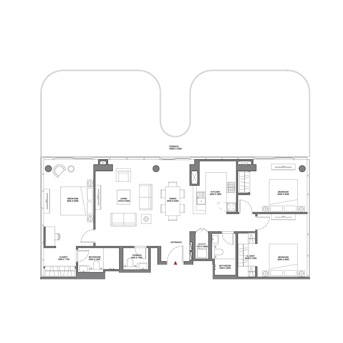 3 Beds 2160 Sq. Ft. Apartment in Sobha Delphine Beach Residences