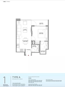 1 Bed 513 Sq. Ft. Apartment in Sobha Florine Beach Residences
