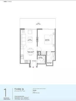 1 Bed 663 Sq. Ft. Apartment in Sobha Florine Beach Residences