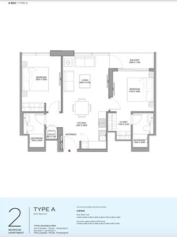 2 Beds 774 Sq. Ft. Apartment in Sobha Florine Beach Residences