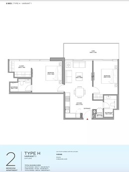 2 Beds 988 Sq. Ft. Apartment in Sobha Florine Beach Residences