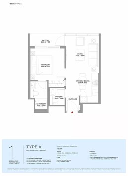 1 Bed 514 Sq. Ft. Apartment in Sobha Pierside Marina Residences
