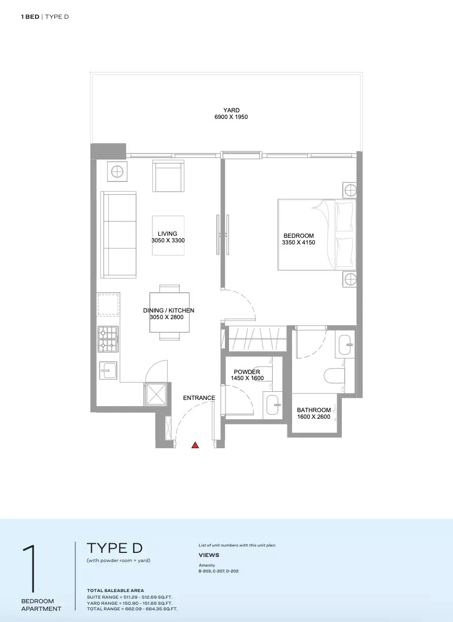 1 Bed 662 Sq. Ft. Apartment in Sobha Pristine Beach Residences