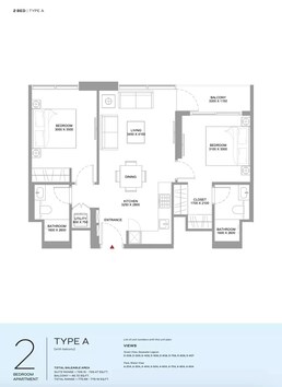 2 Beds 776 Sq. Ft. Apartment in Sobha Pristine Beach Residences