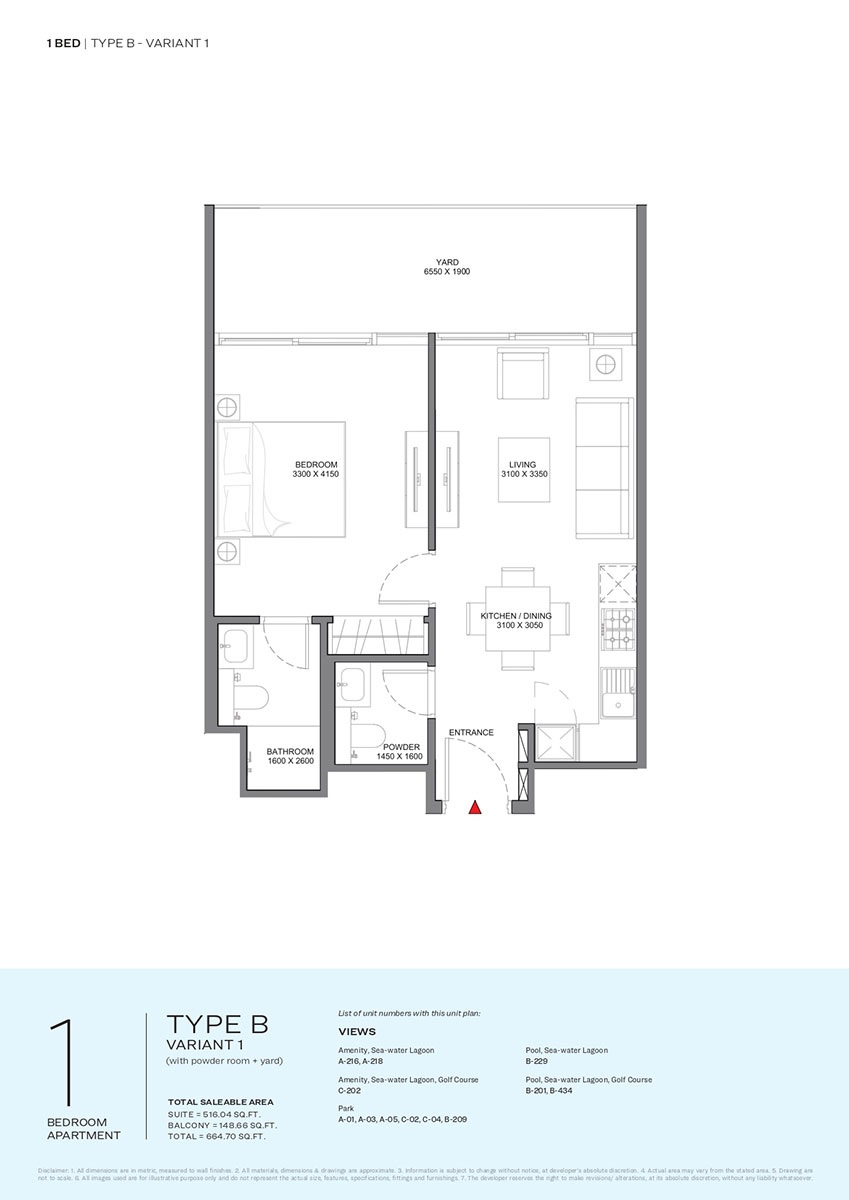 1 Bed 664 Sq. Ft. Apartment in Sobha Selene Beach Residences