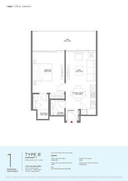 1 Bed 664 Sq. Ft. Apartment in Sobha Selene Beach Residences