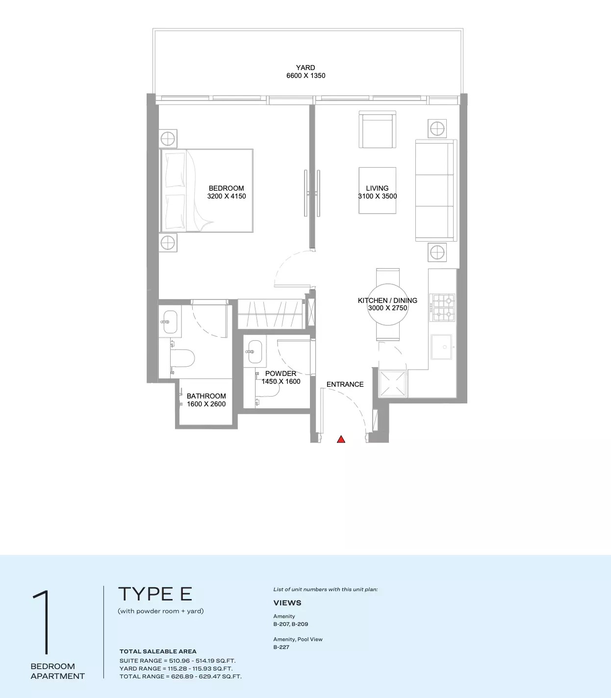 1 Bed 627 Sq. Ft. Apartment in Sobha Yachtside Marina Residences