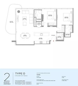 2 Beds 1221 Sq. Ft. Apartment in Sobha Yachtside Marina Residences